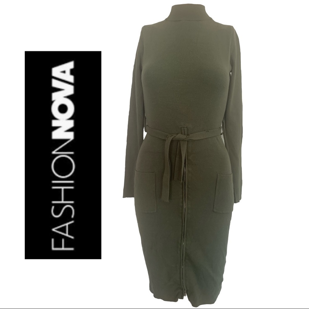 Fashion Nova Olive Knee Length Medium